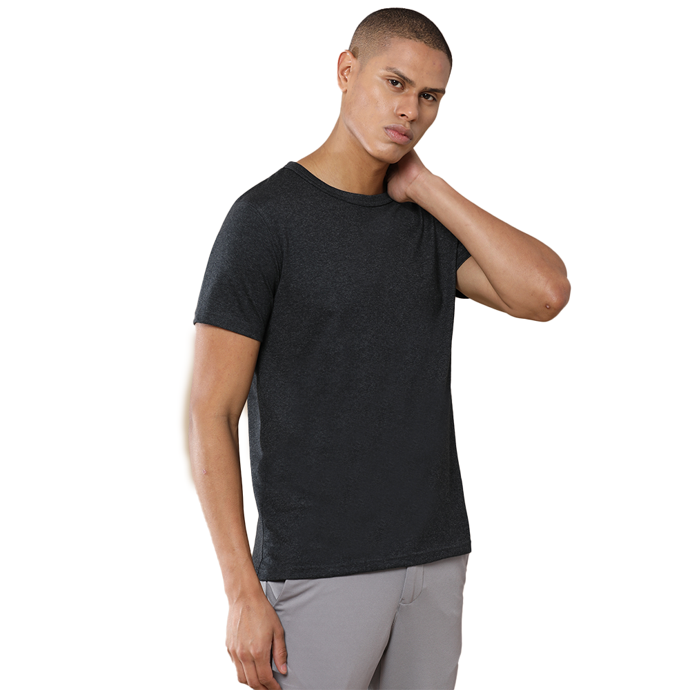 Crew Neck - Tee -Charcoal Black