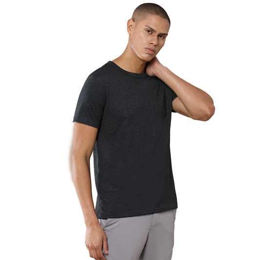 Crew Neck - Tee -Charcoal Black