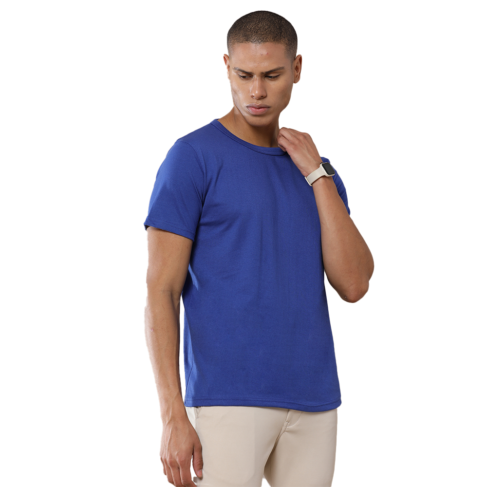 Crew Neck - Tee -Ocean wave Blue